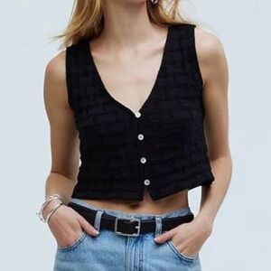 Madewell basketweave vest - large
